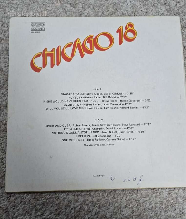 Vinilinė plokštelė Chicago – Chicago 18 - nuotraukos Nr. 2