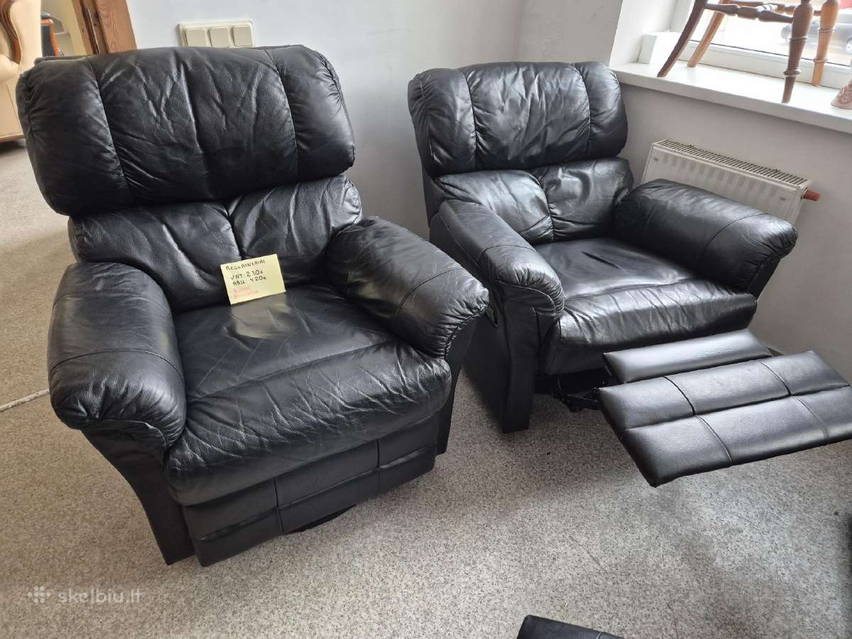 2 vnt! Relax fotelis+ pakojukas. Natūrali oda - nuotraukos Nr. 15