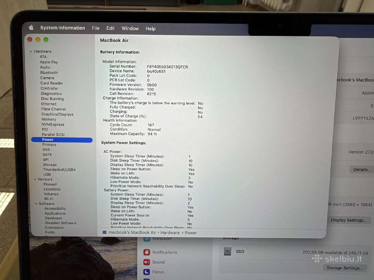Apple MacBook Air 2024 13.6 / M3 / 8gb / 256gb #16 - nuotraukos Nr. 8