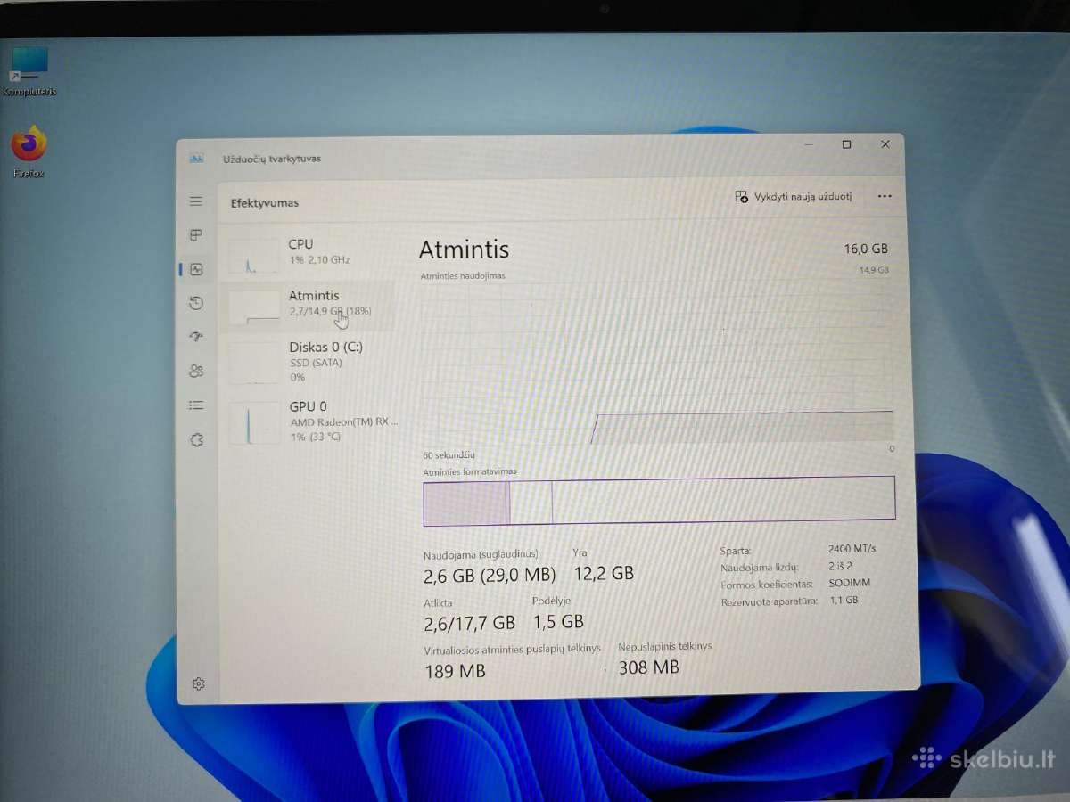 Huawei Matebook Ryzen 7 16gb 256gb SSD - nuotraukos Nr. 8