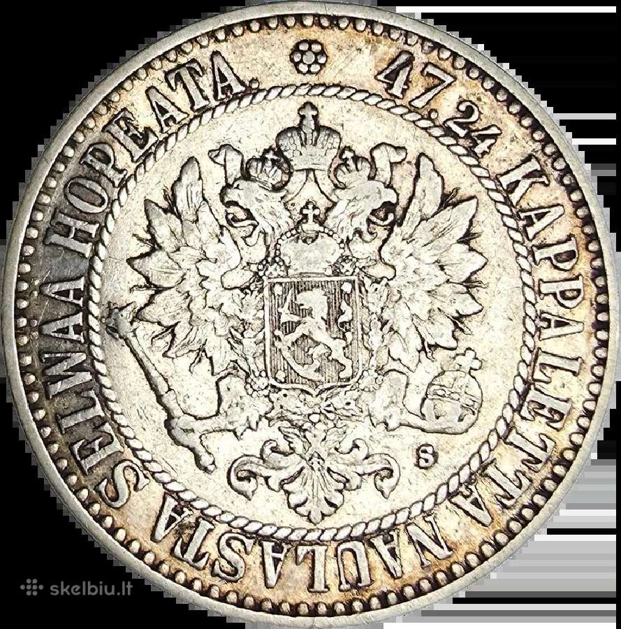 1865 Suomija 2 markės - nuotraukos Nr. 2