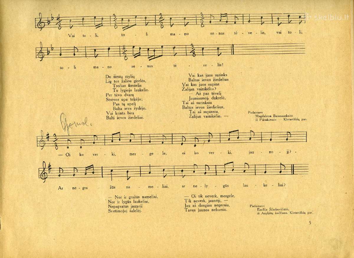 1927 Lietuvių tautinių dainų melodijos - nuotraukos Nr. 5