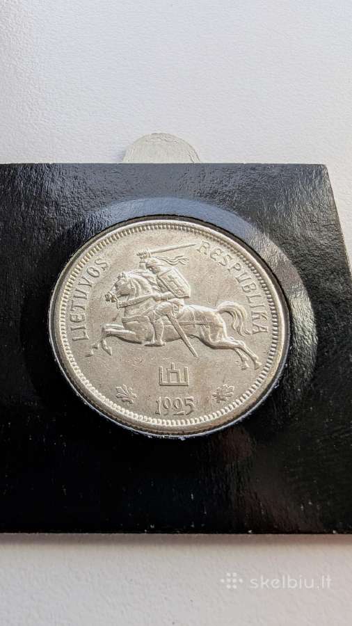 5 litai, 1925 m. Tarpukario Lietuvos Mmoneta - nuotraukos Nr. 2
