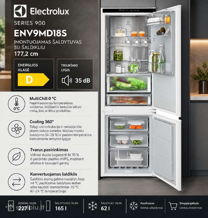 Nauji Aeg ir Electrolux įmontuojami šaldytuvai - nuotraukos Nr. 3