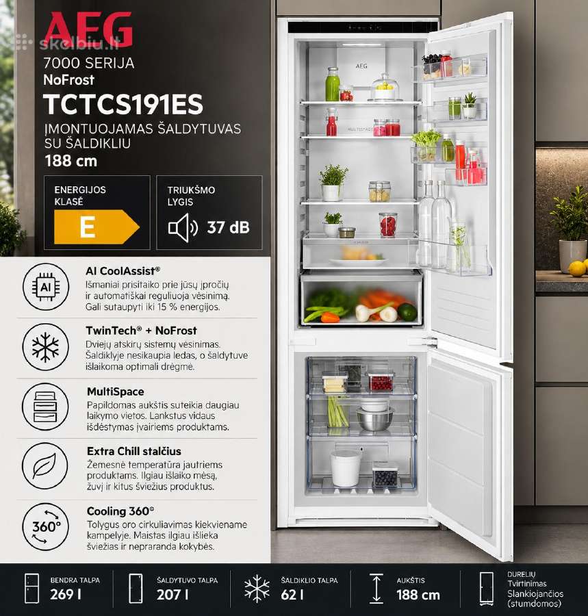 Nauji Aeg ir Electrolux įmontuojami šaldytuvai - nuotraukos Nr. 4