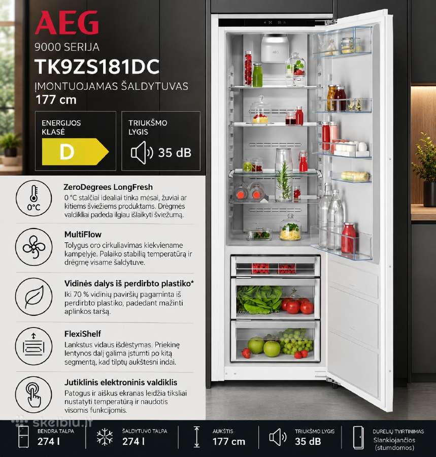 Nauji Aeg ir Electrolux įmontuojami šaldytuvai - nuotraukos Nr. 5
