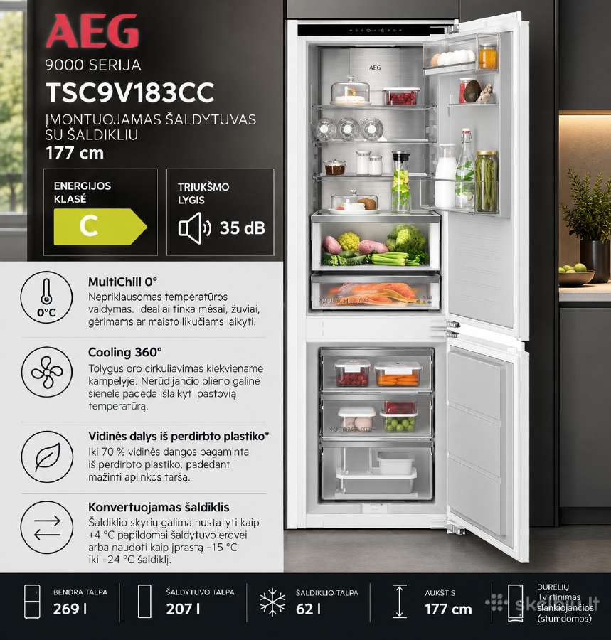 Nauji Aeg ir Electrolux įmontuojami šaldytuvai - nuotraukos Nr. 6