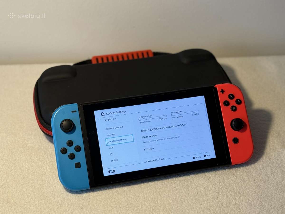 Nintendo Switch V2 32gb Nsw Blue & Red + 128gb - nuotraukos Nr. 10