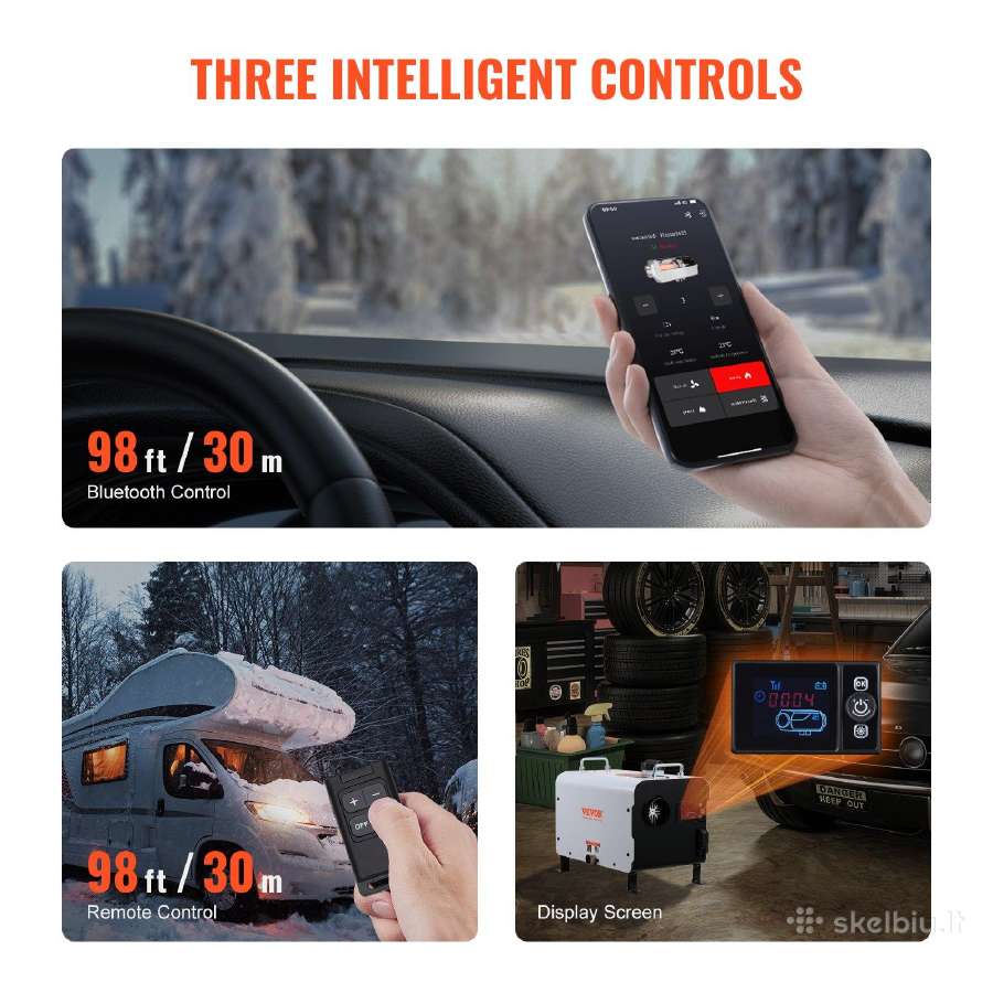 Dyzelinis šildytuvas 8kw Bluetooth Vevor - nuotraukos Nr. 3