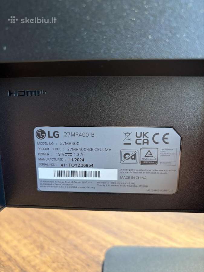 Monitorius LG 27mr400-b 27 colių - nuotraukos Nr. 3