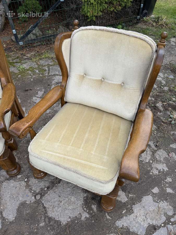 Ąžuolinis minkštų baldų komplektas - nuotraukos Nr. 4
