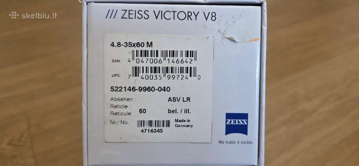 Zeiss Victory V8 4.8-35x60 M Asv Lr 60 illuminated - nuotraukos Nr. 2