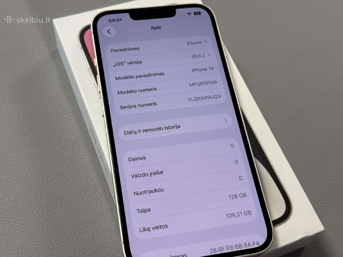 iPhone 14 128gb puiki būklė - nuotraukos Nr. 5