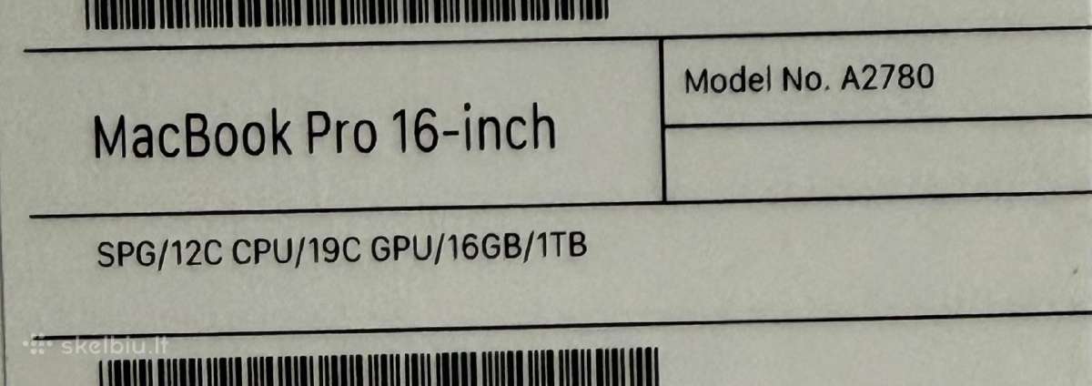 Apple MacBook Pro 16 M2 Pro 12c/19c 16gb 1tb - nuotraukos Nr. 11