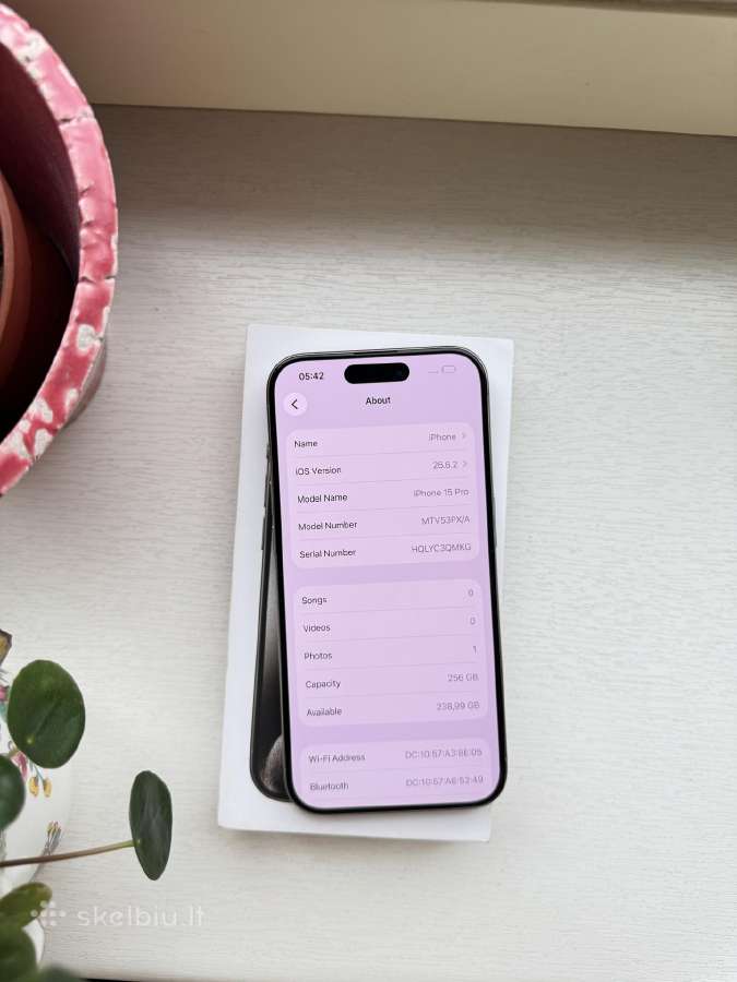 Apple iPhone 15 pro 256gb 89% battery health - nuotraukos Nr. 9