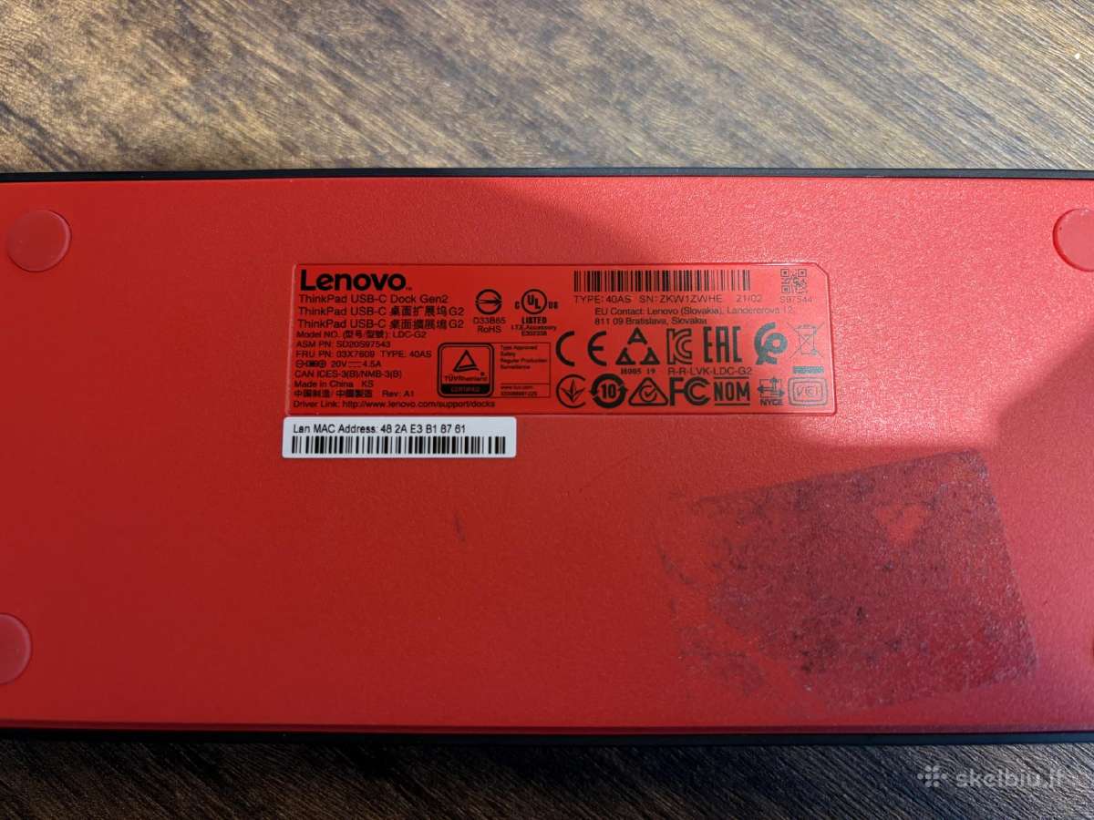 Lenovo Thinkpad Usb-c Dock Gen 2 (40as) - nuotraukos Nr. 5