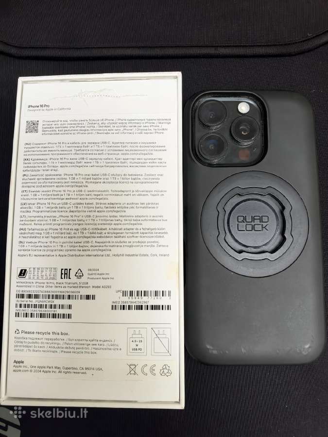 iPhone 16 pro 512gb baterija 93% - nuotraukos Nr. 4