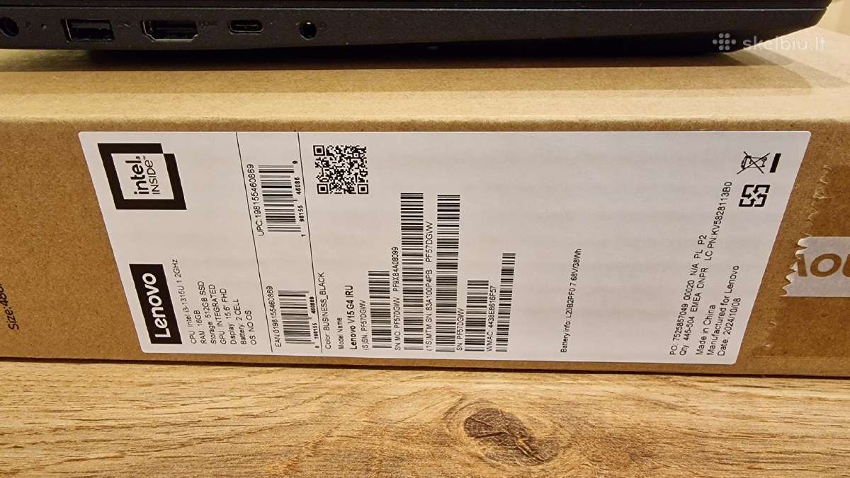 Lenovo V15 G4 15 Fhd Tn i3-1315u 16gb-ddr4 512gb - nuotraukos Nr. 9