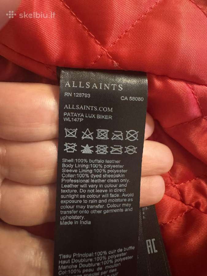 Allsaints Pataya Lux –nauja odinė striukėXS - nuotraukos Nr. 5