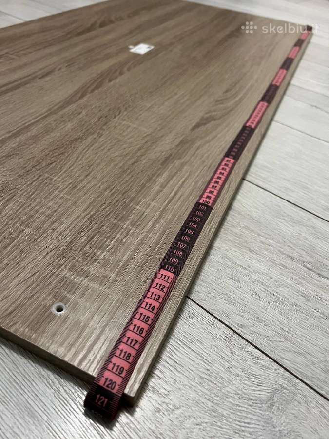 Brown Wood-effect Table with Black Metal Legs - nuotraukos Nr. 2