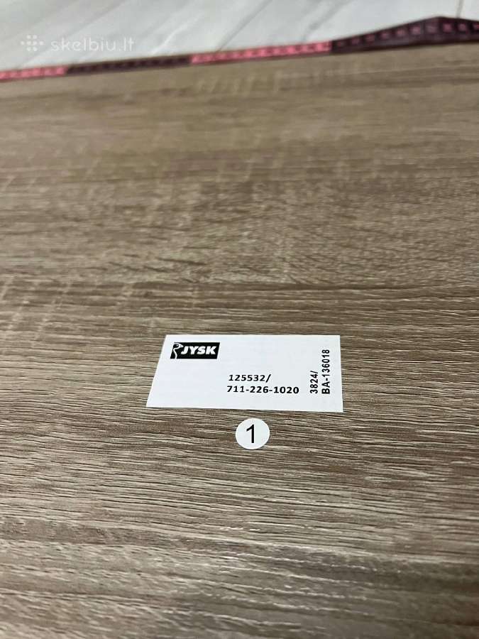Brown Wood-effect Table with Black Metal Legs - nuotraukos Nr. 3