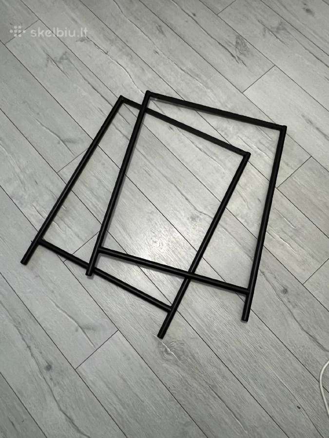 Brown Wood-effect Table with Black Metal Legs - nuotraukos Nr. 4