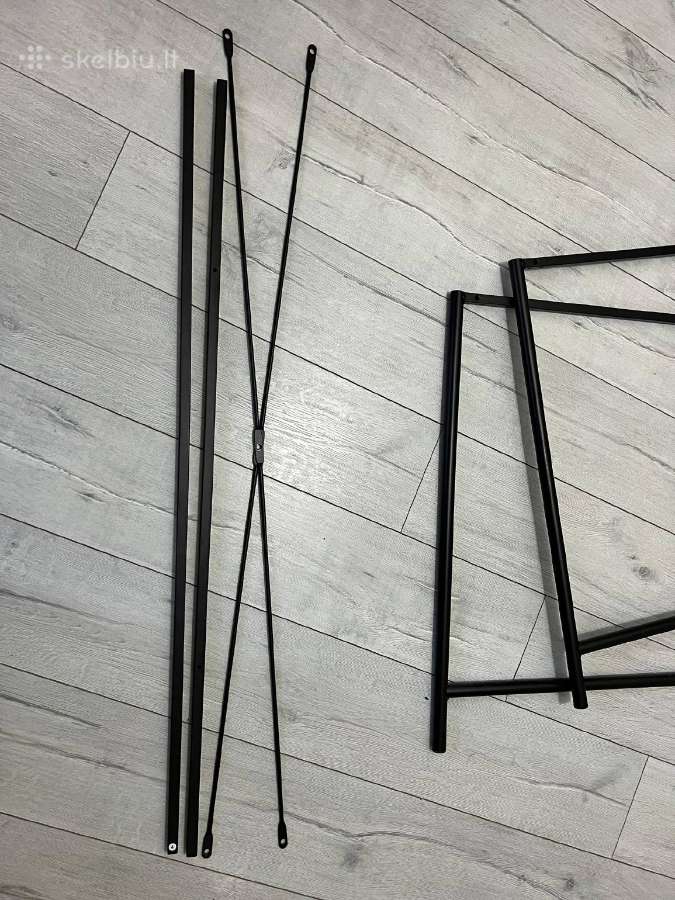 Brown Wood-effect Table with Black Metal Legs - nuotraukos Nr. 6