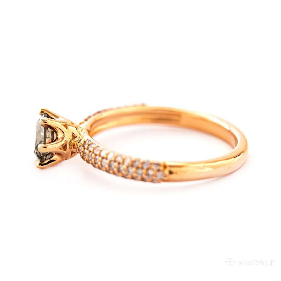 Aukso žiedas su briliantais (1,1ct) - nuotraukos Nr. 3
