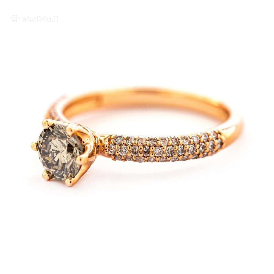 Aukso žiedas su briliantais (1,1ct) - nuotraukos Nr. 6
