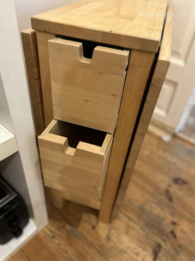 Ikea sulankstomas medinis stalas su stalčiais - nuotraukos Nr. 2
