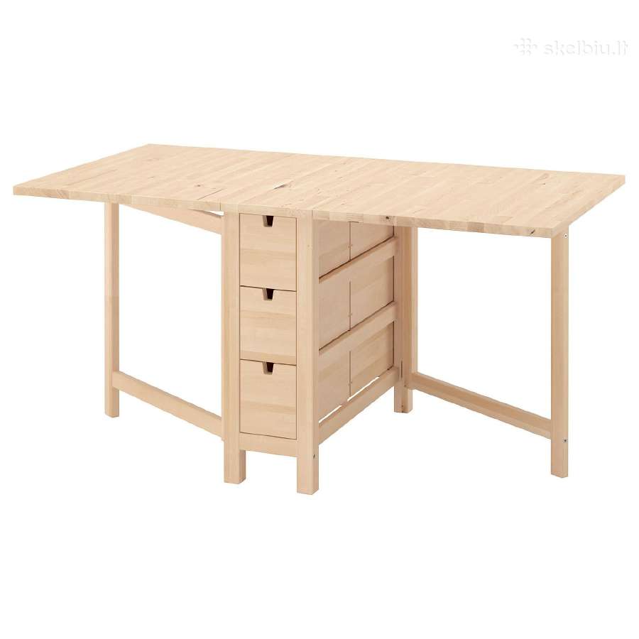 Ikea sulankstomas medinis stalas su stalčiais - nuotraukos Nr. 3