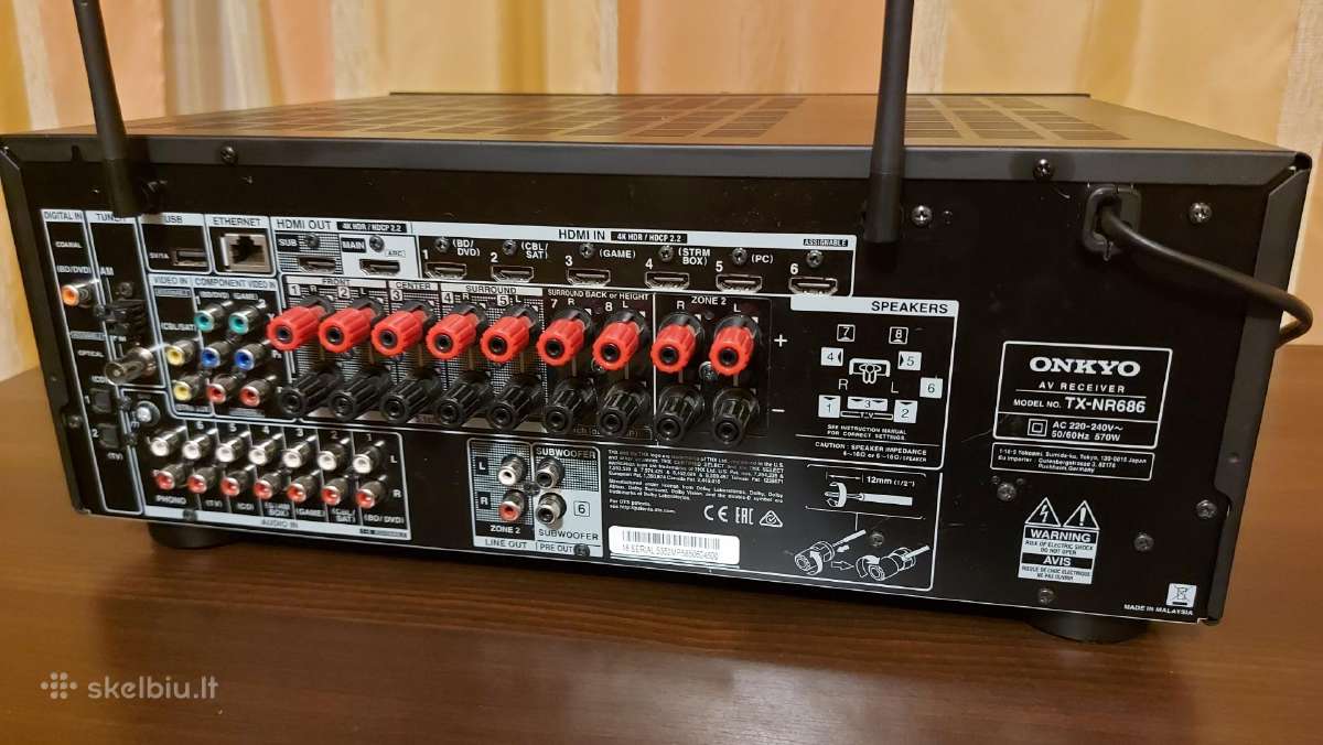 AV Network resiveris Onkyo Tx-nr686 - nuotraukos Nr. 2