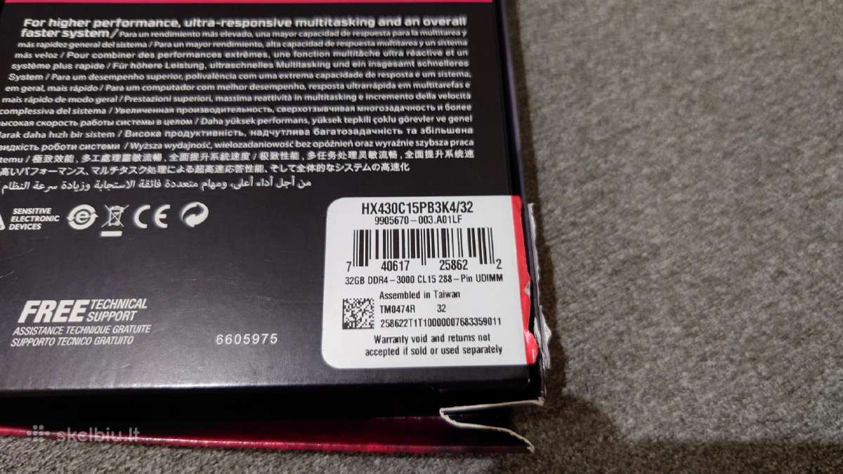 Kingston Hyperx Predator Ddr4 32gb (4x8gb) 3000mhz - nuotraukos Nr. 2