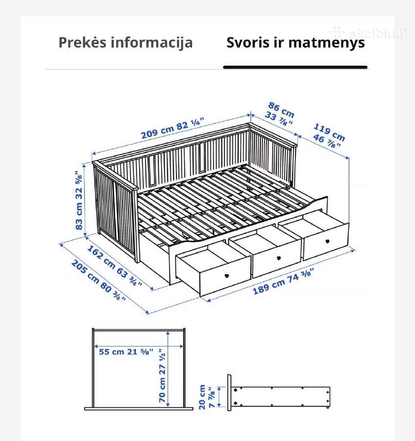 Ikea Hemnes lovą - nuotraukos Nr. 4