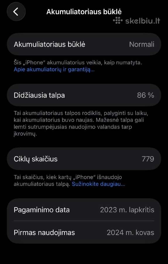 iPhone 15pro 128gb - nuotraukos Nr. 11