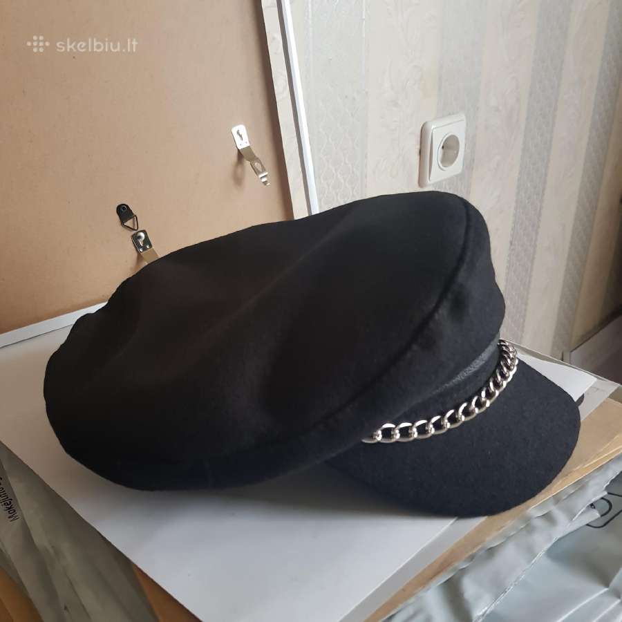 Juoda kepurė su snapeliu ir grandinėle (Baker Boy - nuotraukos Nr. 3