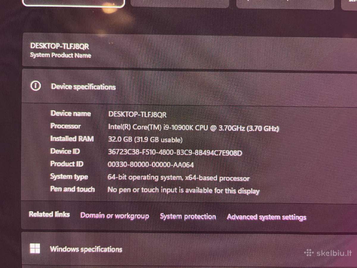 Rtx 5070 Ti, i9-10900k, 32gb RAM - nuotraukos Nr. 11