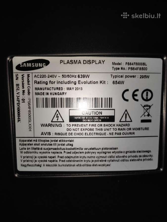 Samsung plazminis televizorius 162cm įstrižainė - nuotraukos Nr. 9