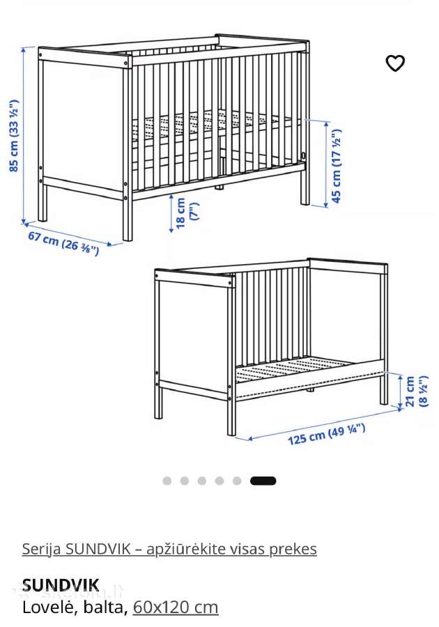 Ikea Sundvik lovytė - nuotraukos Nr. 6