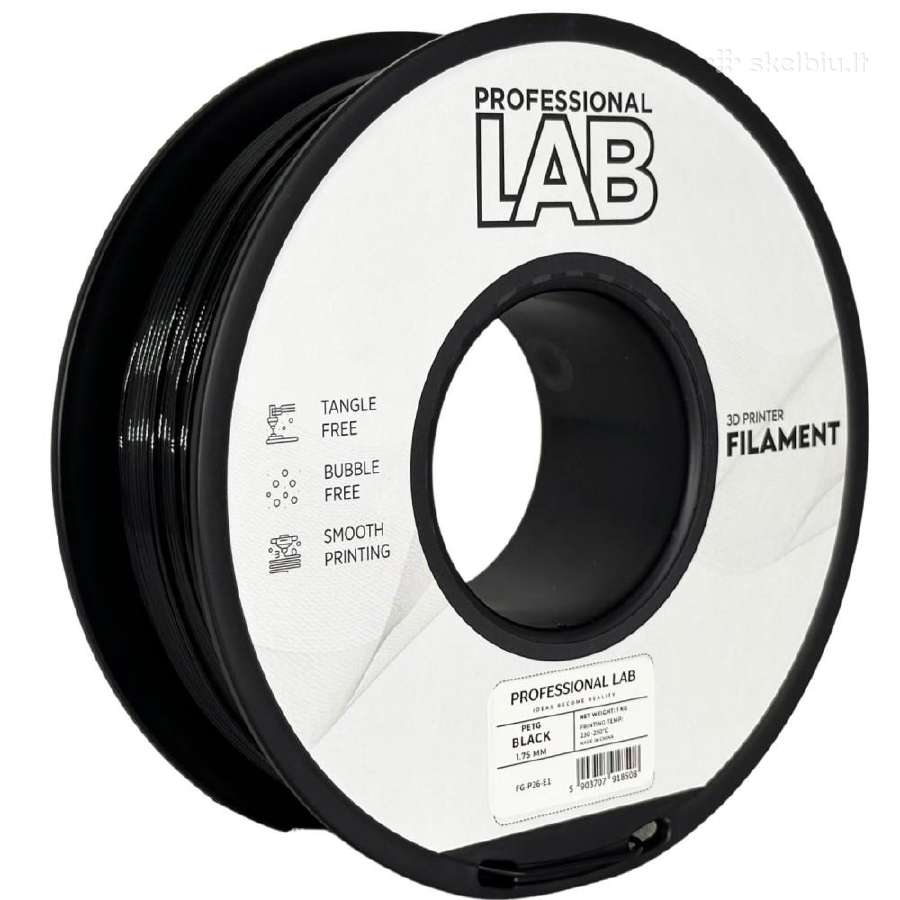 3D spausdinimo filamentas/plastikas Petg juodas - nuotraukos Nr. 2