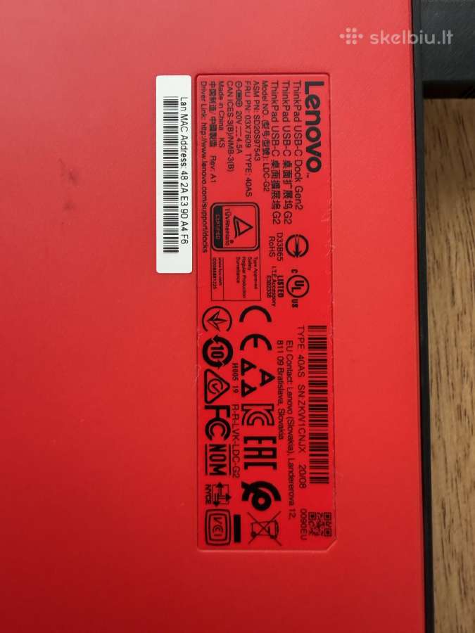 Lenovo 40as Thinkpad Usb-c Dock Gen 2 - nuotraukos Nr. 2