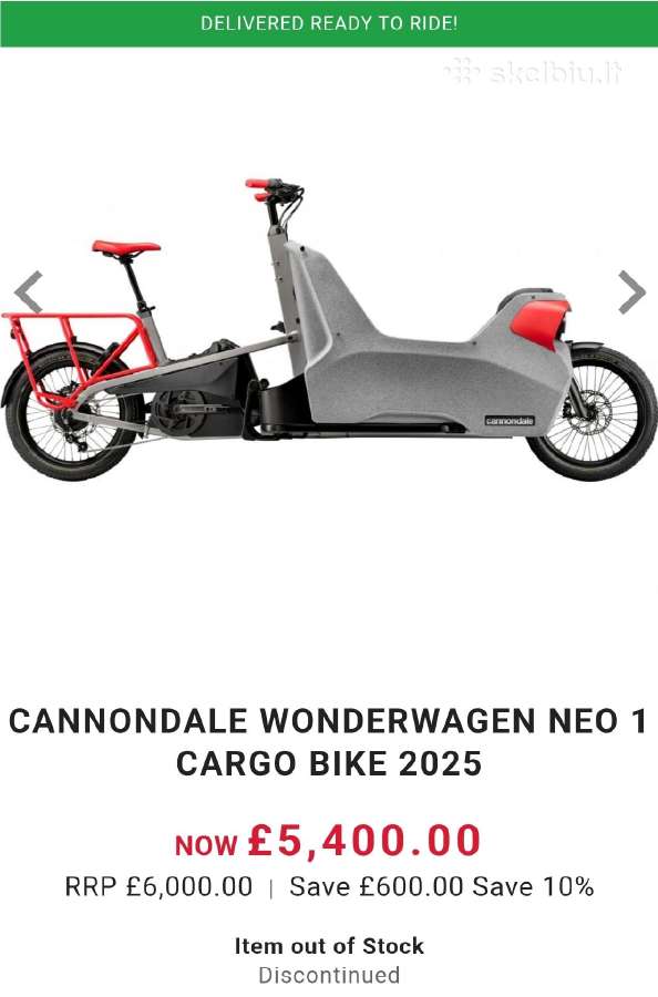 Cargo Cannondale Wonderwagen Neo 1 - nuotraukos Nr. 17