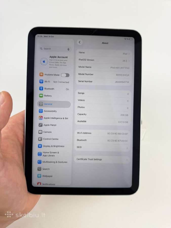 iPad mini A17 Pro 256gb Blue Garantija - nuotraukos Nr. 6