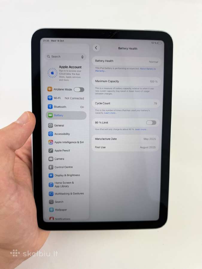 iPad mini A17 Pro 256gb Blue Garantija - nuotraukos Nr. 7