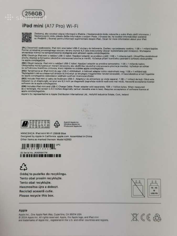 iPad mini A17 Pro 256gb Blue Garantija - nuotraukos Nr. 8