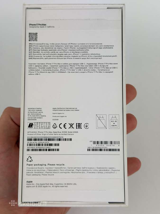 iPhone 17 Pro Max 512 GB 10/10 Garantija - nuotraukos Nr. 9