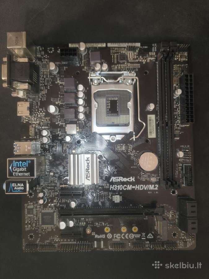 Motherboard Asrock H310cm-hdv/m.2 + i7–8700 - nuotraukos Nr. 3