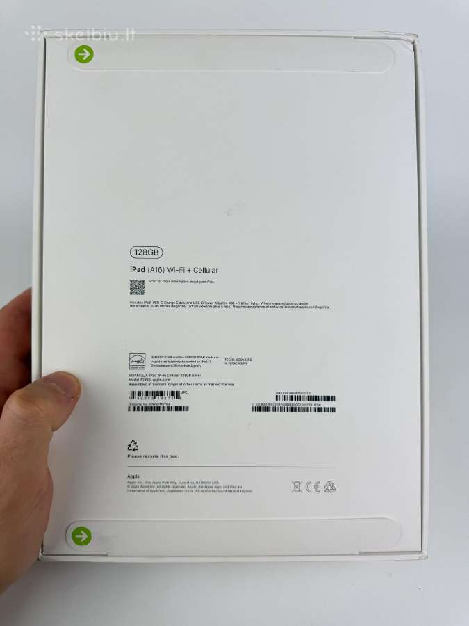 Naujas iPad A16 128 Silver Cellular Garantija - nuotraukos Nr. 2