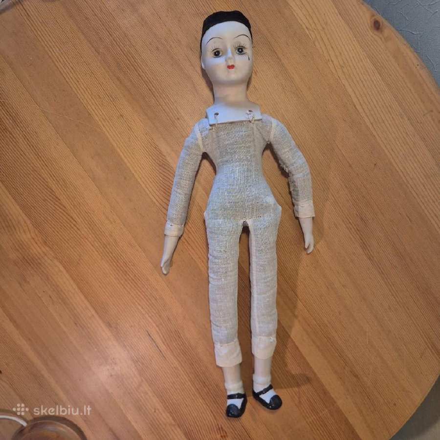 Vintažinė porcelianinė lėlė Pierrot (Pjero / Liūdn - nuotraukos Nr. 8