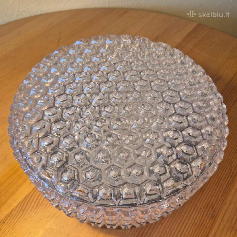Vintažinis stiklinis lubinis šviestuvas (Ice Glass - nuotraukos Nr. 3